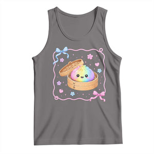 Squishy Lovers Tank Top Cute Dumpling Graphic Coquette Bow Girls TS10 Deep Heather Print Your Wear