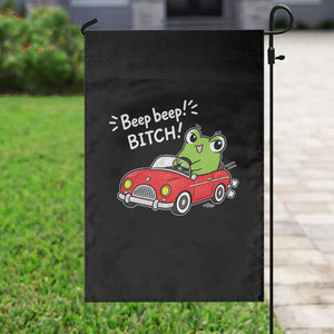 Beep Beep Frog Garden Flag Funny Driving Frog Red Convertible Car Graphic TS10 Print Your Wear