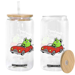 Beep Beep Frog Glass Can Funny Driving Frog Red Convertible Car Graphic TS10 Print Your Wear