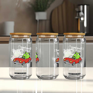 Beep Beep Frog Glass Can Funny Driving Frog Red Convertible Car Graphic TS10 Print Your Wear