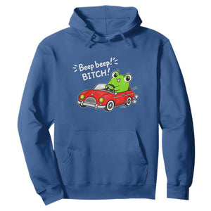 Beep Beep Frog Hoodie Funny Driving Frog Red Convertible Car Graphic TS10 Royal Blue Print Your Wear