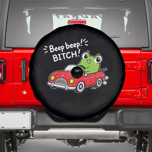 Beep Beep Frog Spare Tire Cover Funny Driving Frog Red Convertible Car Graphic TS10 Black Print Your Wear