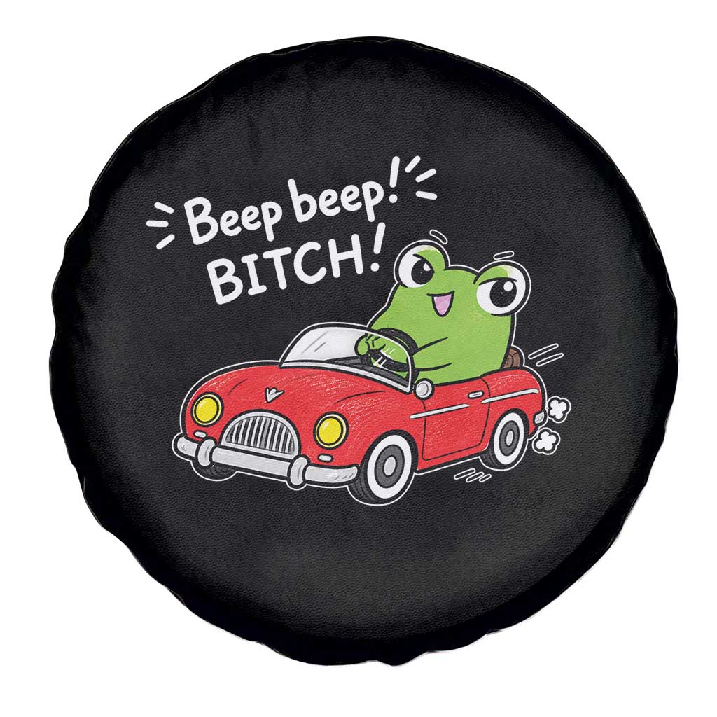 Beep Beep Frog Spare Tire Cover Funny Driving Frog Red Convertible Car Graphic TS10 Print Your Wear