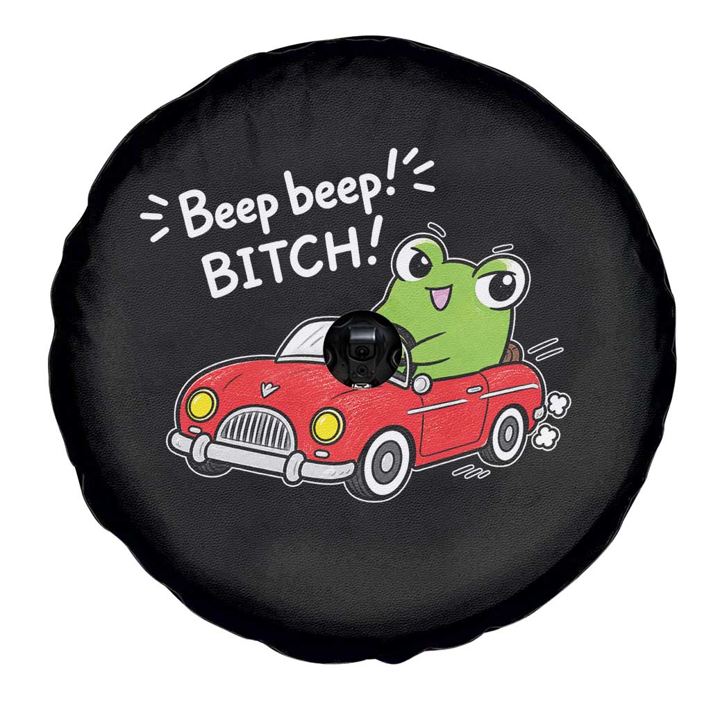 Beep Beep Frog Spare Tire Cover Funny Driving Frog Red Convertible Car Graphic TS10 Print Your Wear