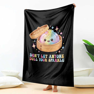 Dont Let Anyone Dull Your Sparkle Cute Rainbow Dumpling Squishy Graphic Throw Blanket TS10 Print Your Wear