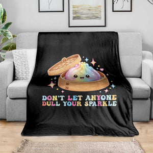 Dont Let Anyone Dull Your Sparkle Cute Rainbow Dumpling Squishy Graphic Throw Blanket TS10 Print Your Wear