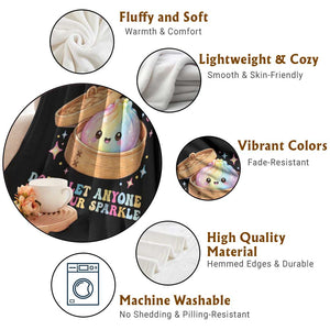 Dont Let Anyone Dull Your Sparkle Cute Rainbow Dumpling Squishy Graphic Throw Blanket TS10 Print Your Wear
