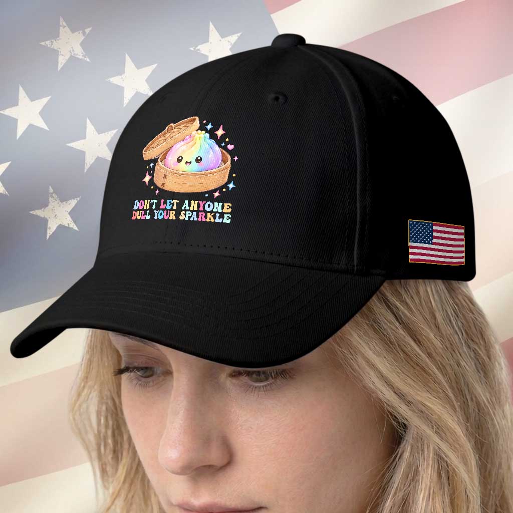 Dont Let Anyone Dull Your Sparkle Cute Rainbow Dumpling Squishy Graphic Baseball Cap TS10 Print Your Wear