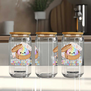 Dont Let Anyone Dull Your Sparkle Cute Rainbow Dumpling Squishy Graphic Glass Can TS10 Print Your Wear