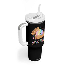 Dont Let Anyone Dull Your Sparkle Cute Rainbow Dumpling Squishy Graphic Tumbler With Handle TS10 Print Your Wear