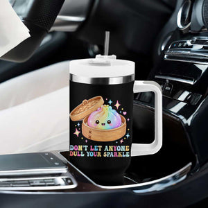 Dont Let Anyone Dull Your Sparkle Cute Rainbow Dumpling Squishy Graphic Tumbler With Handle TS10 Print Your Wear