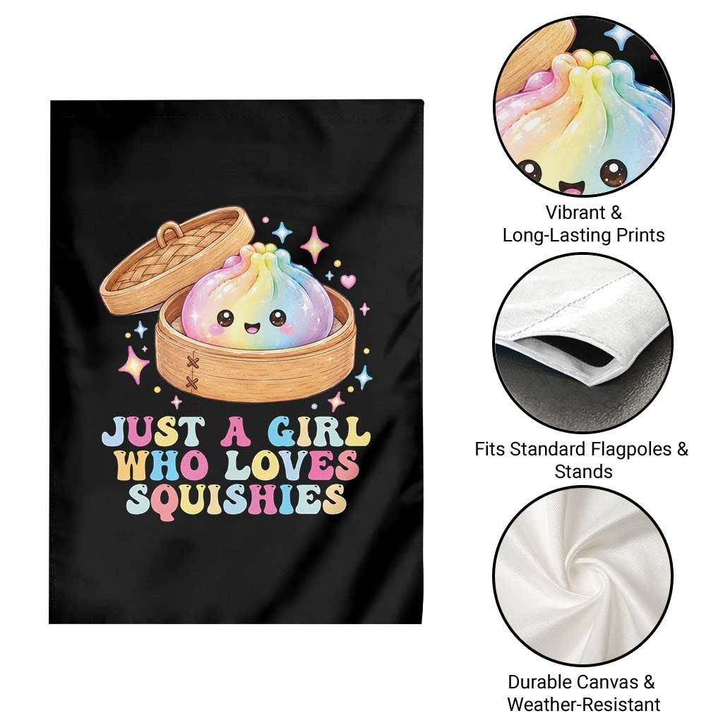 Just A Girl Who Loves Squishies Garden Flag Cute Rainbow Dumpling Squishy Graphic TS10 Print Your Wear