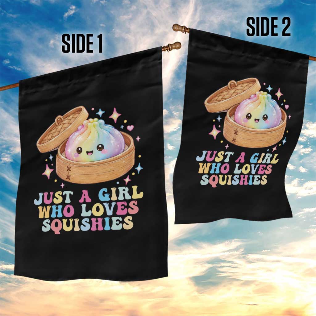Just A Girl Who Loves Squishies Garden Flag Cute Rainbow Dumpling Squishy Graphic TS10 Print Your Wear