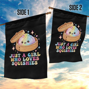 Just A Girl Who Loves Squishies Garden Flag Cute Rainbow Dumpling Squishy Graphic TS10 Print Your Wear