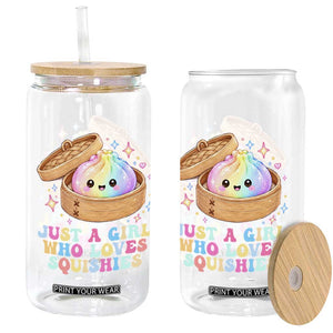Just A Girl Who Loves Squishies Glass Can Cute Rainbow Dumpling Squishy Graphic TS10 Print Your Wear