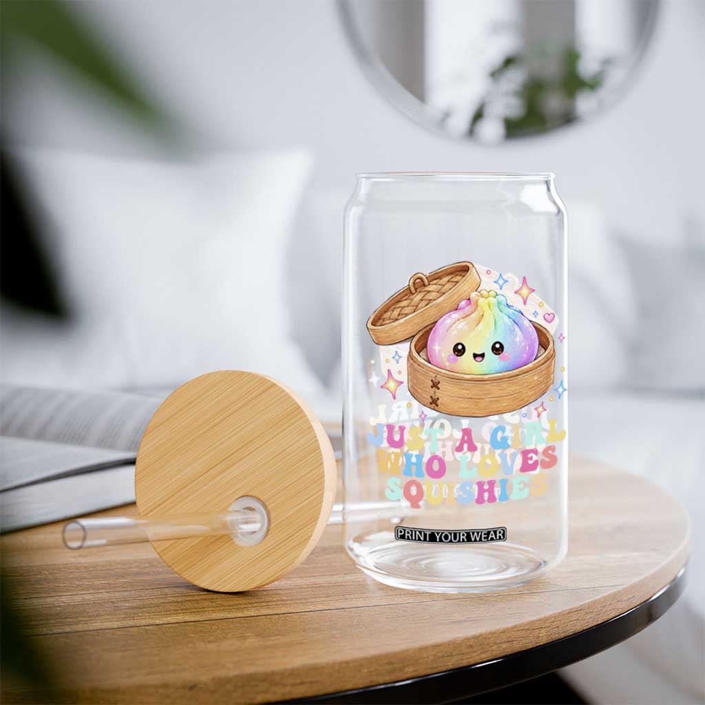 Just A Girl Who Loves Squishies Glass Can Cute Rainbow Dumpling Squishy Graphic TS10 Print Your Wear