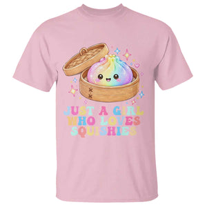 Just A Girl Who Loves Squishies T Shirt Cute Rainbow Dumpling Squishy Graphic TS10 Light Pink Print Your Wear