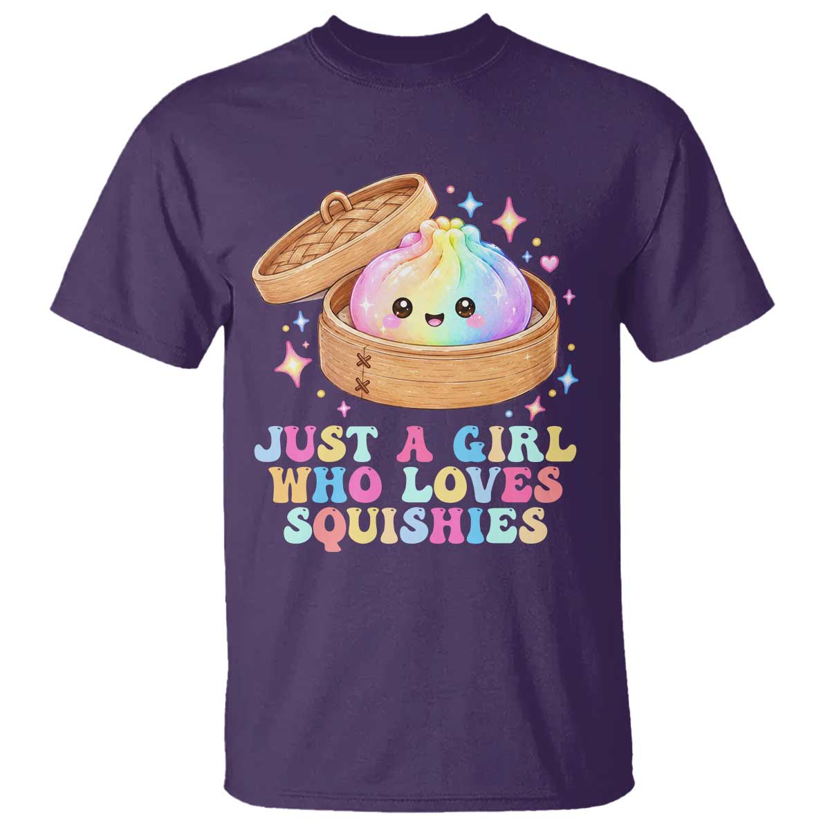 Just A Girl Who Loves Squishies T Shirt Cute Rainbow Dumpling Squishy Graphic TS10 Purple Print Your Wear