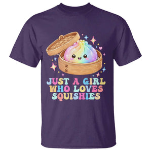 Just A Girl Who Loves Squishies T Shirt Cute Rainbow Dumpling Squishy Graphic TS10 Purple Print Your Wear