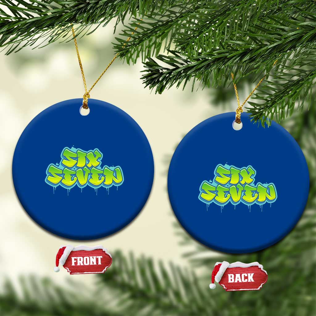 67 Meme Ceramic Ornament Six Seven Funny Gen Alpha Slang Saying TS10 1pc Blue Print Your Wear