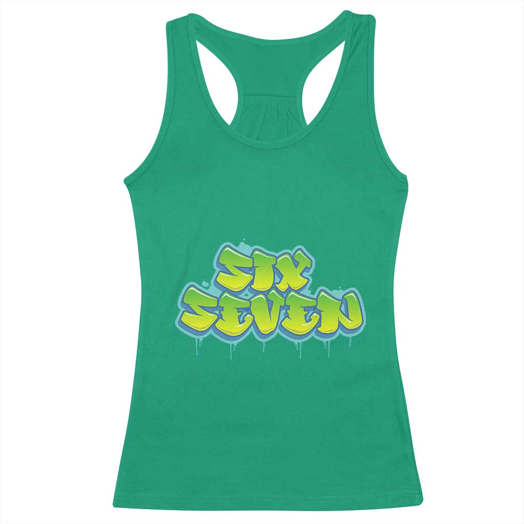 67 Meme Racerback Tank Top Six Seven Funny Gen Alpha Slang Saying TS10 Irish Green Print Your Wear