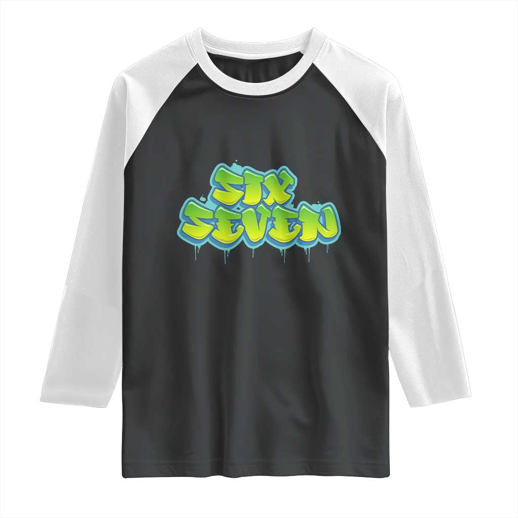 67 Meme Raglan Shirt Six Seven Funny Gen Alpha Slang Saying TS10 Black White Print Your Wear