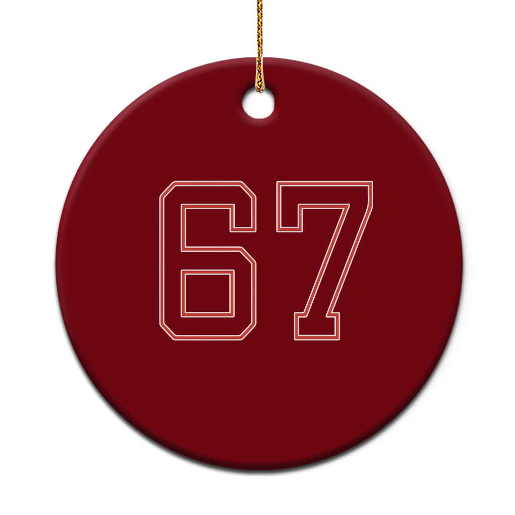 Number 67 Meme Ceramic Ornament Funny Six Seven Varsity Sports Team Jersey TS10 1pc Red Print Your Wear