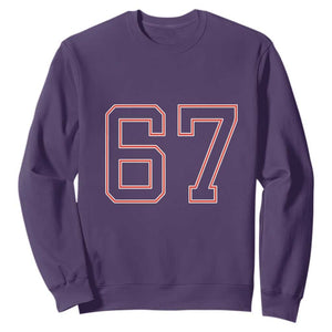 Number 67 Meme Sweatshirt Funny Six Seven Varsity Sports Team Jersey TS10 Purple Print Your Wear