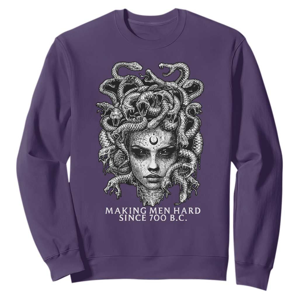 Funny Feminist Medusa Sweatshirt Making Men Hard Since 700 B.C Dark Myth Ancient TS10 Purple Print Your Wear