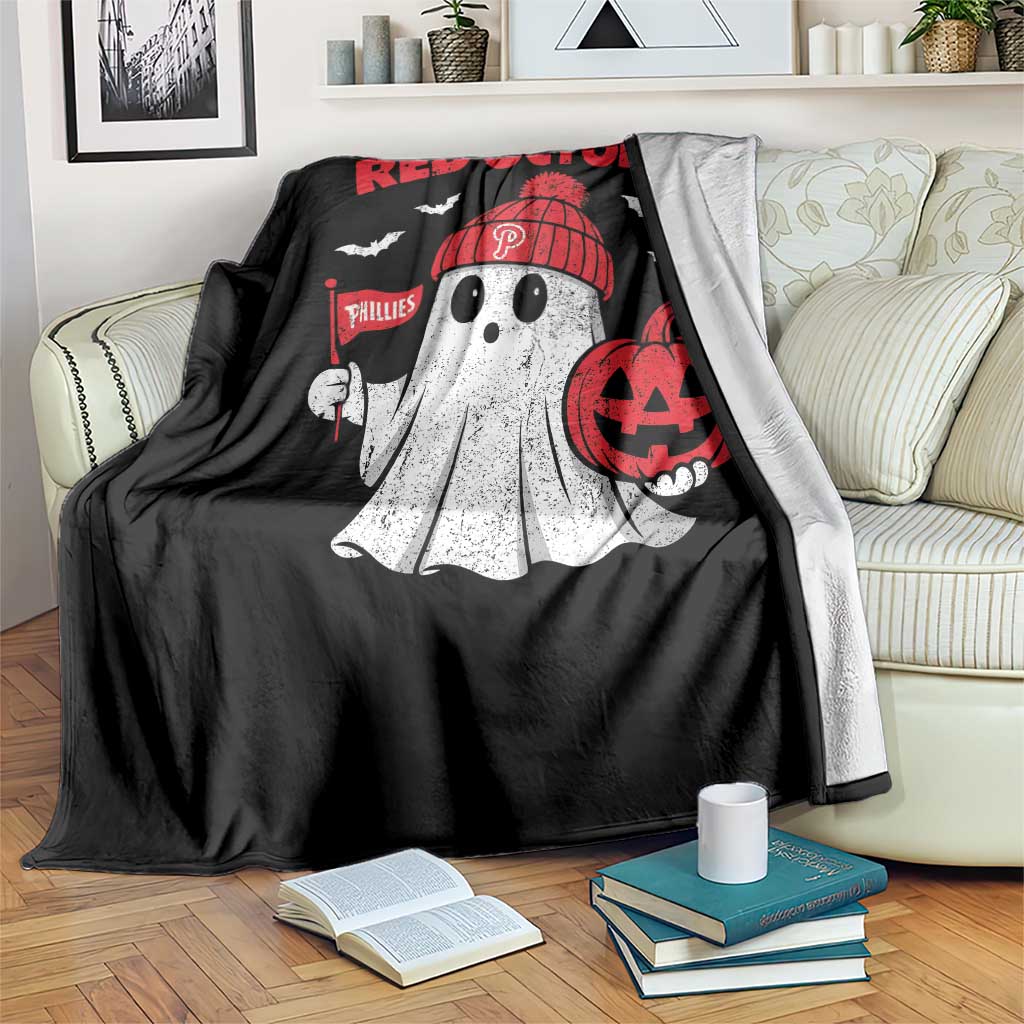 Red October Halloween Ghost Throw Blanket Philadelphia Spooky Pumpkin Baseball Fan TS10 Print Your Wear