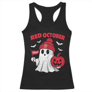 Red October Halloween Ghost Racerback Tank Top Philadelphia Spooky Pumpkin Baseball Fan TS10 Black Print Your Wear