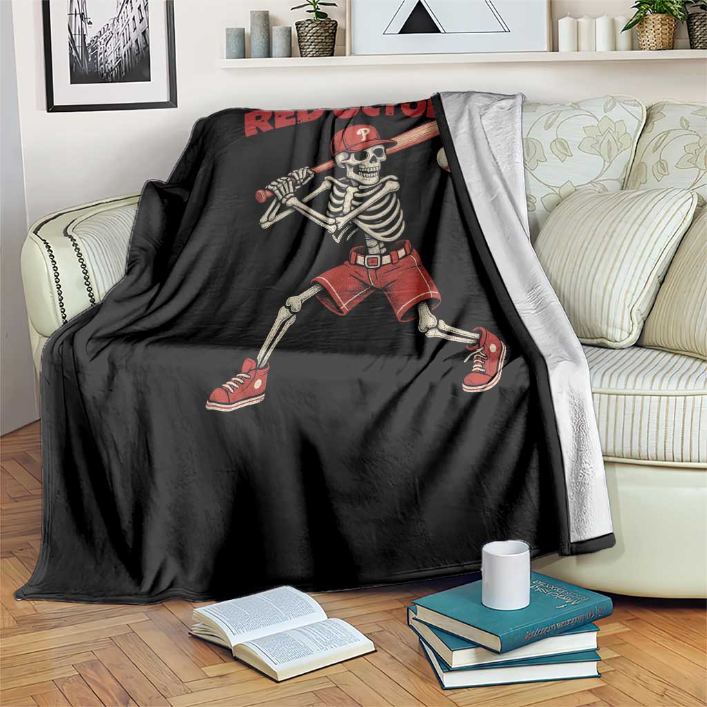 Red October Skeleton Baseball Throw Blanket Philadelphia Halloween Costume Funny TS10 Print Your Wear