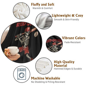 Red October Skeleton Baseball Throw Blanket Philadelphia Halloween Costume Funny TS10 Print Your Wear