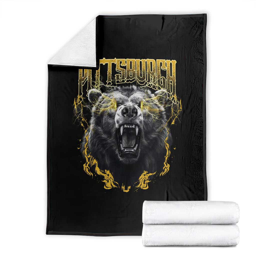 Vintage PFS Throw Blanket Retro Sports Fan Wild Mascot Streetwear Bootleg TS10 Black Print Your Wear