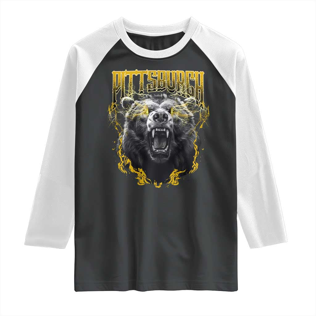 Vintage PFS Raglan Shirt Retro Sports Fan Wild Mascot Streetwear Bootleg TS10 Black White Print Your Wear