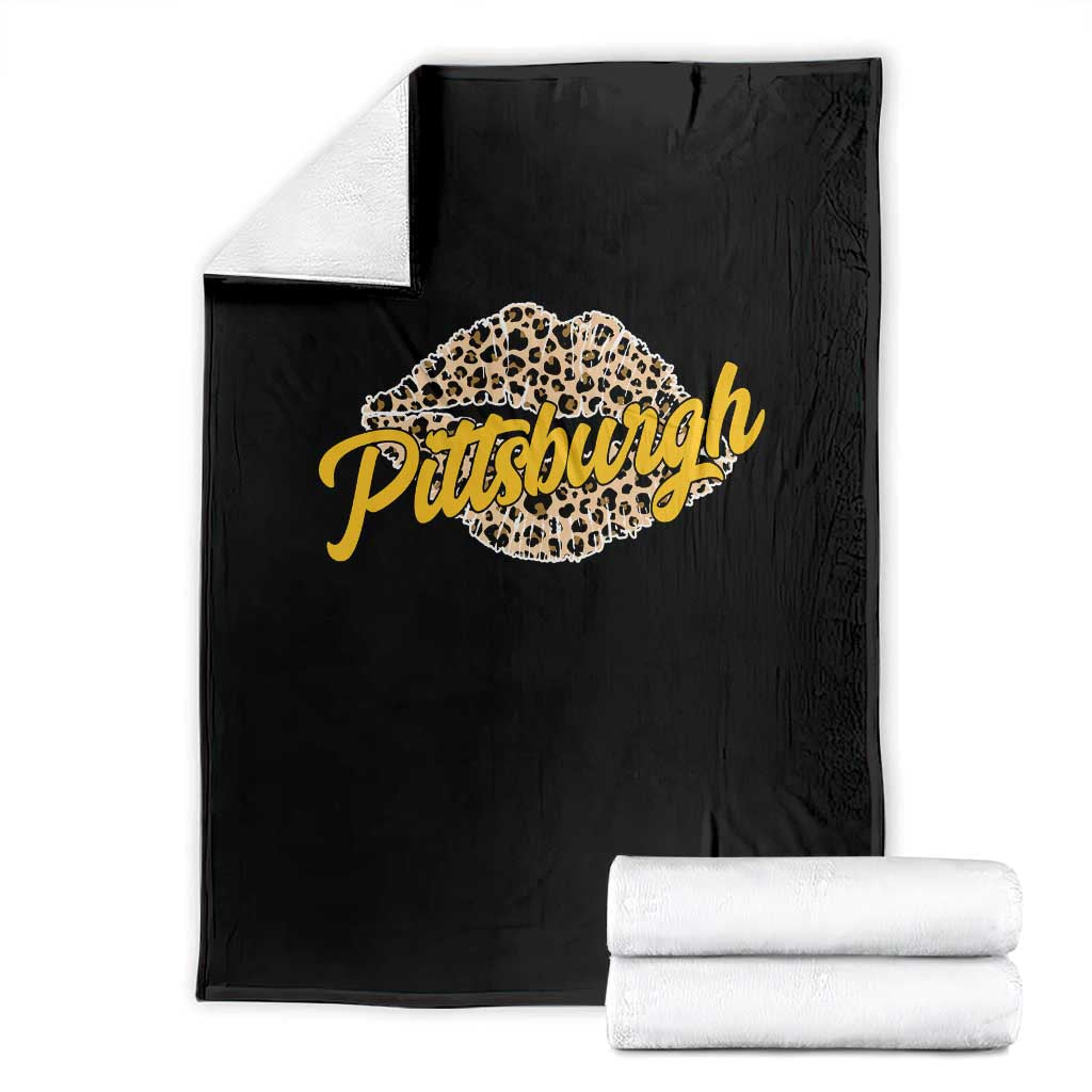 PFS Leopard Lips Throw Blanket Steel City Pride Woman Girl TS10 Black Print Your Wear