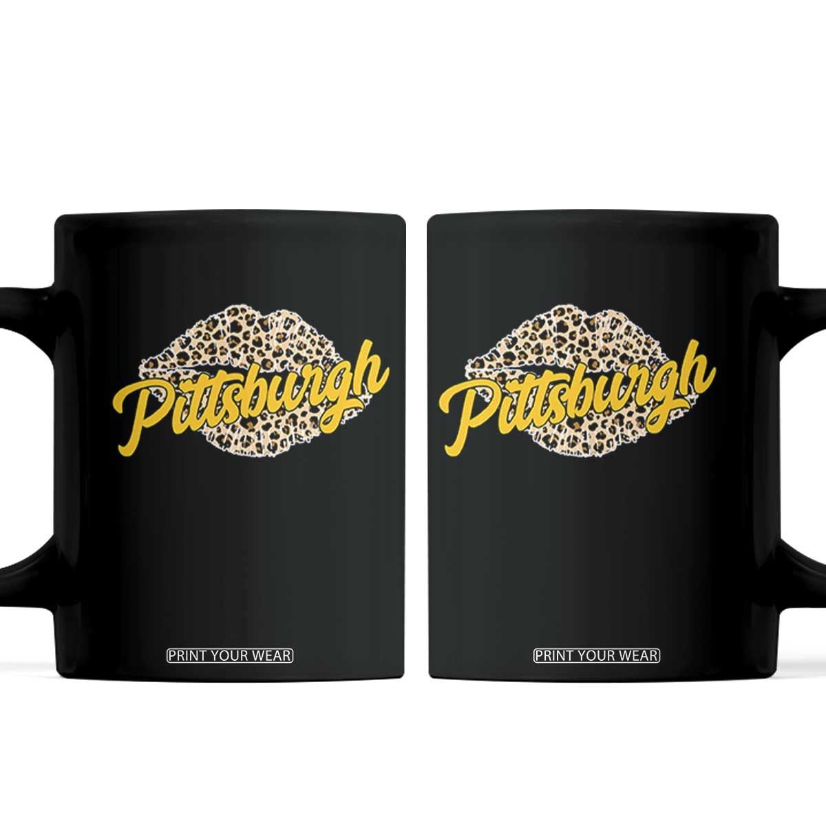 PFS Leopard Lips Coffee Mug Steel City Pride Woman Girl TS10 Black Print Your Wear