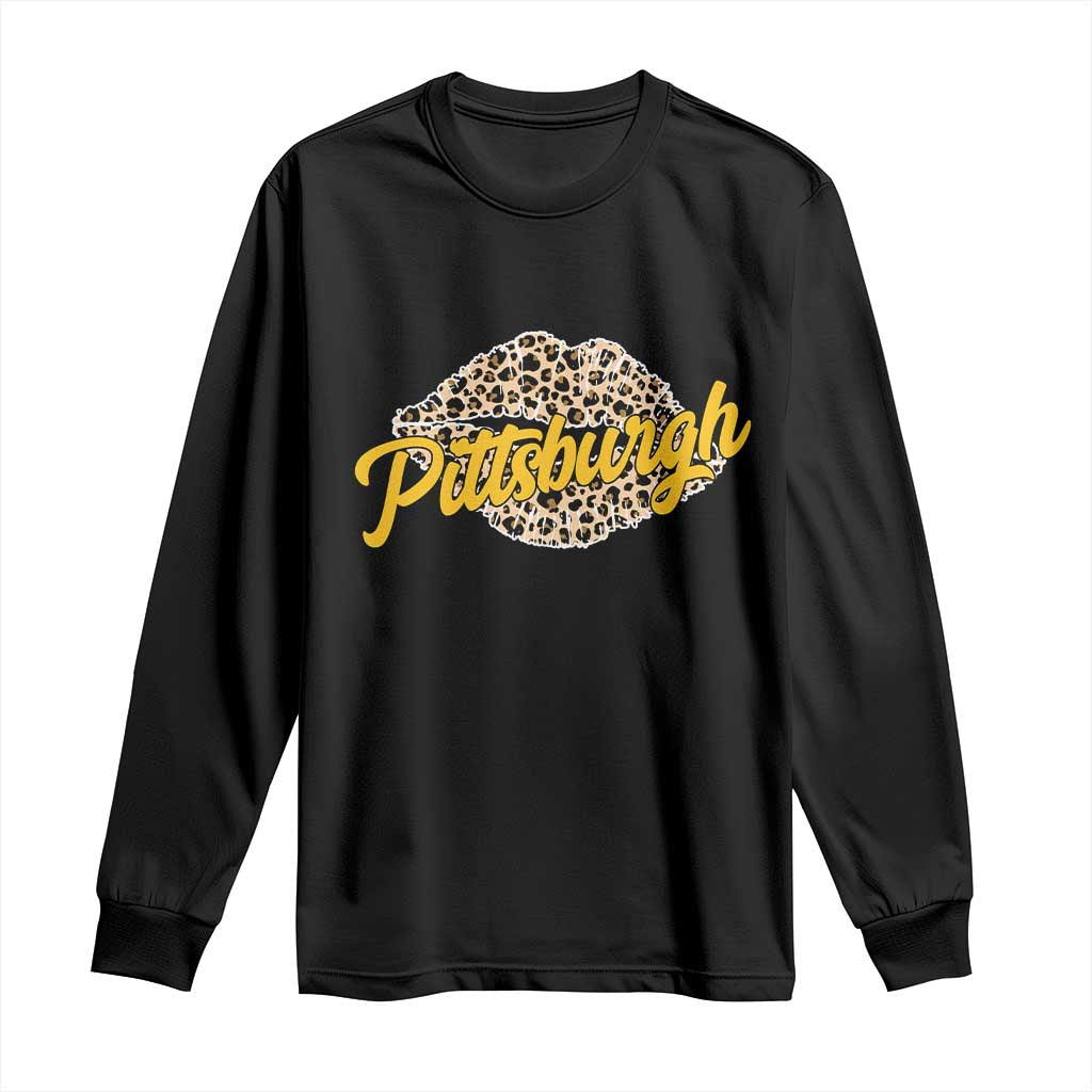 PFS Leopard Lips Long Sleeve Shirt Steel City Pride Woman Girl TS10 Black Print Your Wear