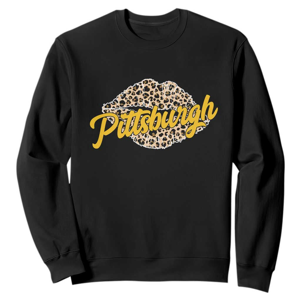 PFS Leopard Lips Sweatshirt Steel City Pride Woman Girl TS10 Black Print Your Wear