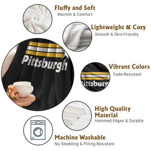 Retro PFS Throw Blanket Vintage Pennsylvania Stripes 70s 80s 90s TS10 Print Your Wear