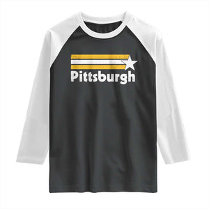 Retro PFS Raglan Shirt Vintage Pennsylvania Stripes 70s 80s 90s TS10 Black White Print Your Wear