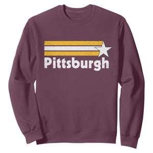 Retro PFS Sweatshirt Vintage Pennsylvania Stripes 70s 80s 90s TS10 Maroon Print Your Wear