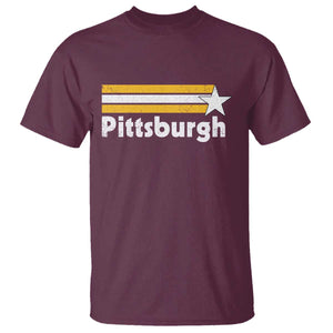 Retro PFS T Shirt Vintage Pennsylvania Stripes 70s 80s 90s TS10 Maroon Print Your Wear