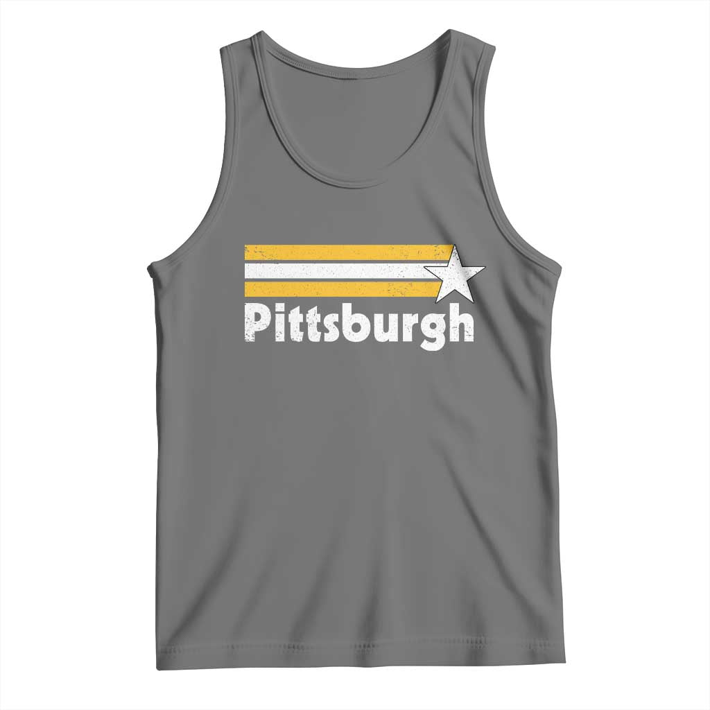 Retro PFS Tank Top Vintage Pennsylvania Stripes 70s 80s 90s TS10 Black Heather Print Your Wear