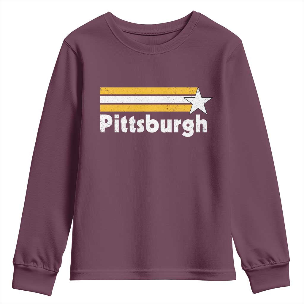 Retro PFS Youth Sweatshirt Vintage Pennsylvania Stripes 70s 80s 90s TS10 Maroon Print Your Wear