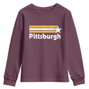 Retro PFS Youth Sweatshirt Vintage Pennsylvania Stripes 70s 80s 90s TS10 Maroon Print Your Wear