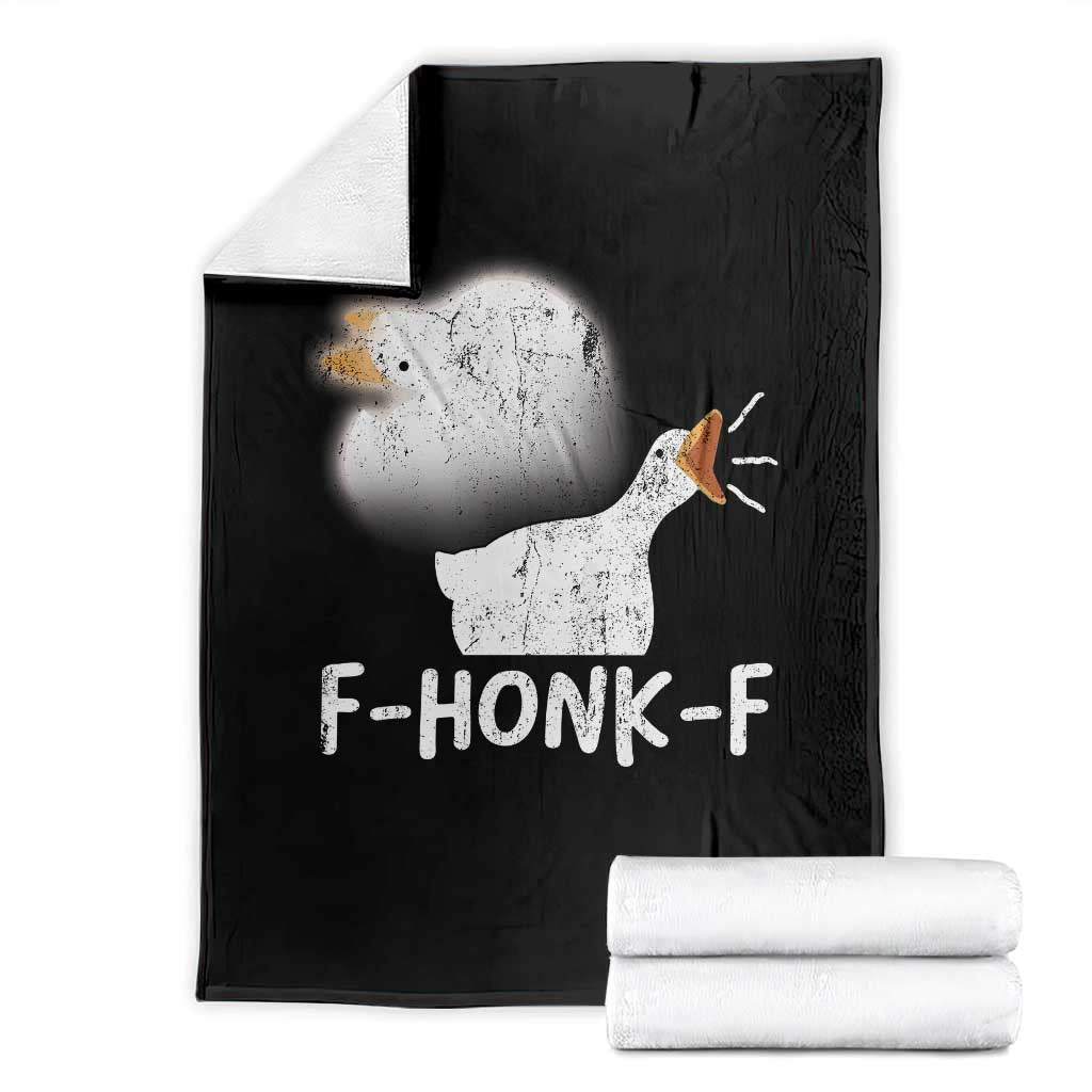 Silly Goose Meme Throw Blanket Retro F-Honk-F Funny Farm Animal TS10 Black Print Your Wear