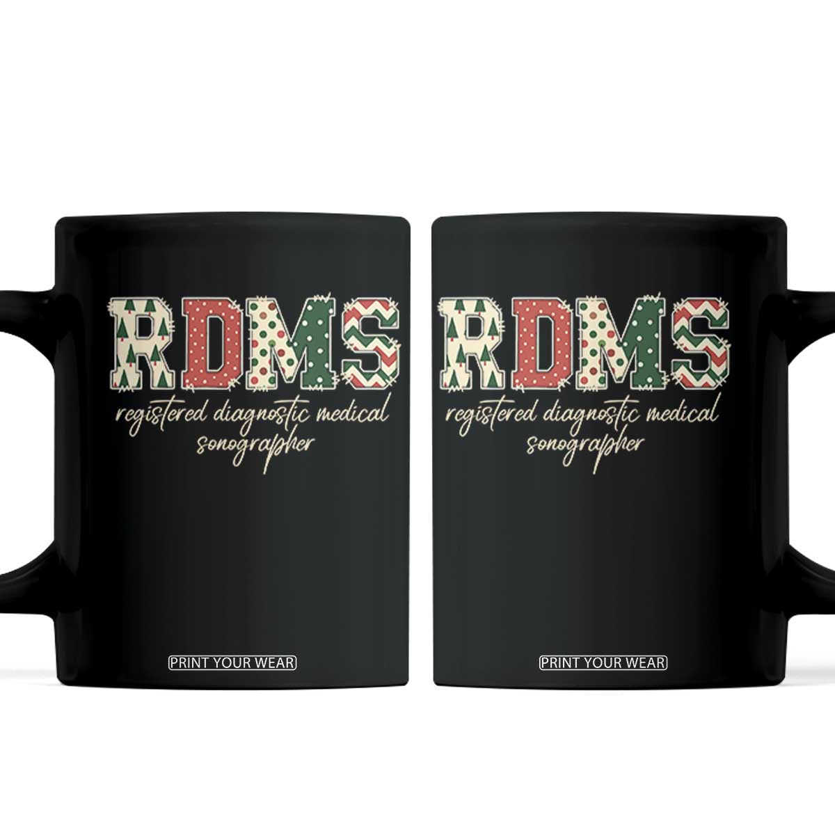 Sonographer Christmas Coffee Mug RDMS Ultrasound Tech Technologist Gift TS10 Black Print Your Wear