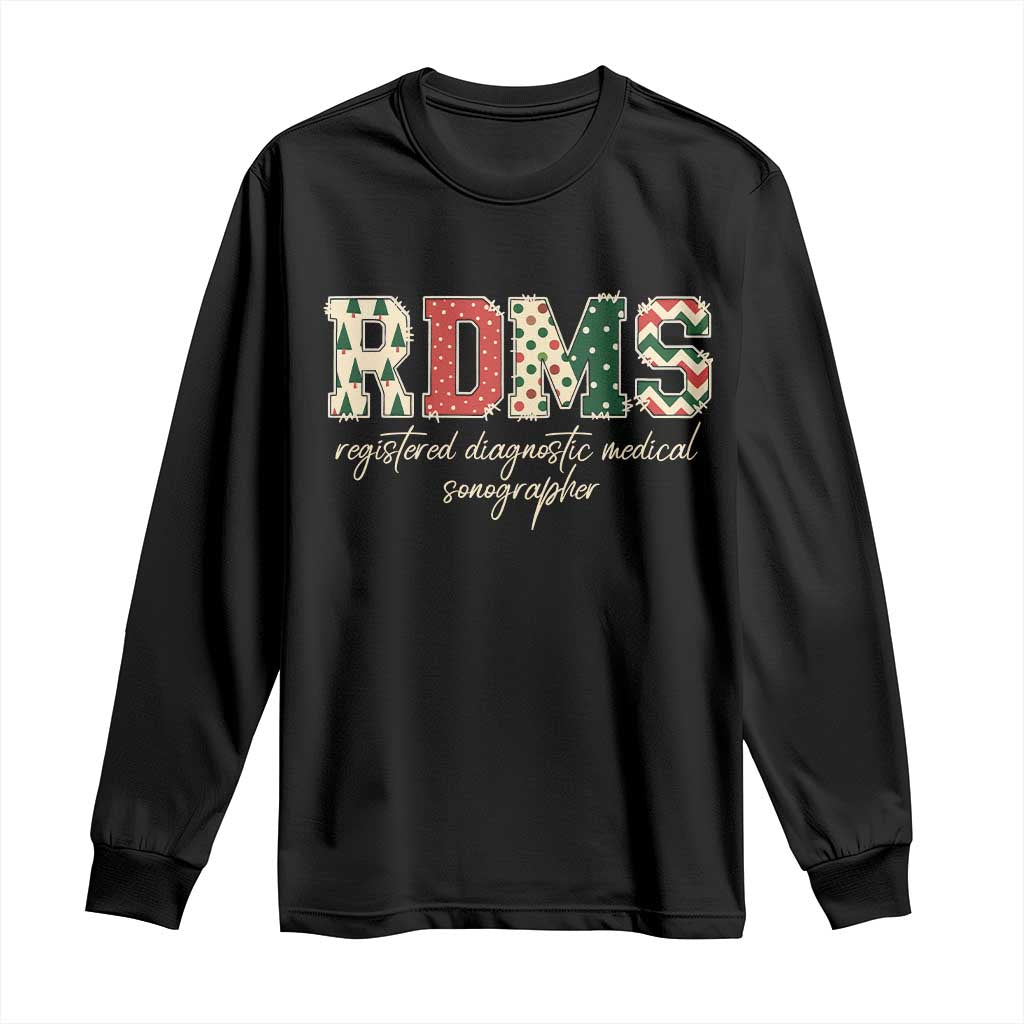 Sonographer Christmas Long Sleeve Shirt RDMS Ultrasound Tech Technologist Gift TS10 Black Print Your Wear
