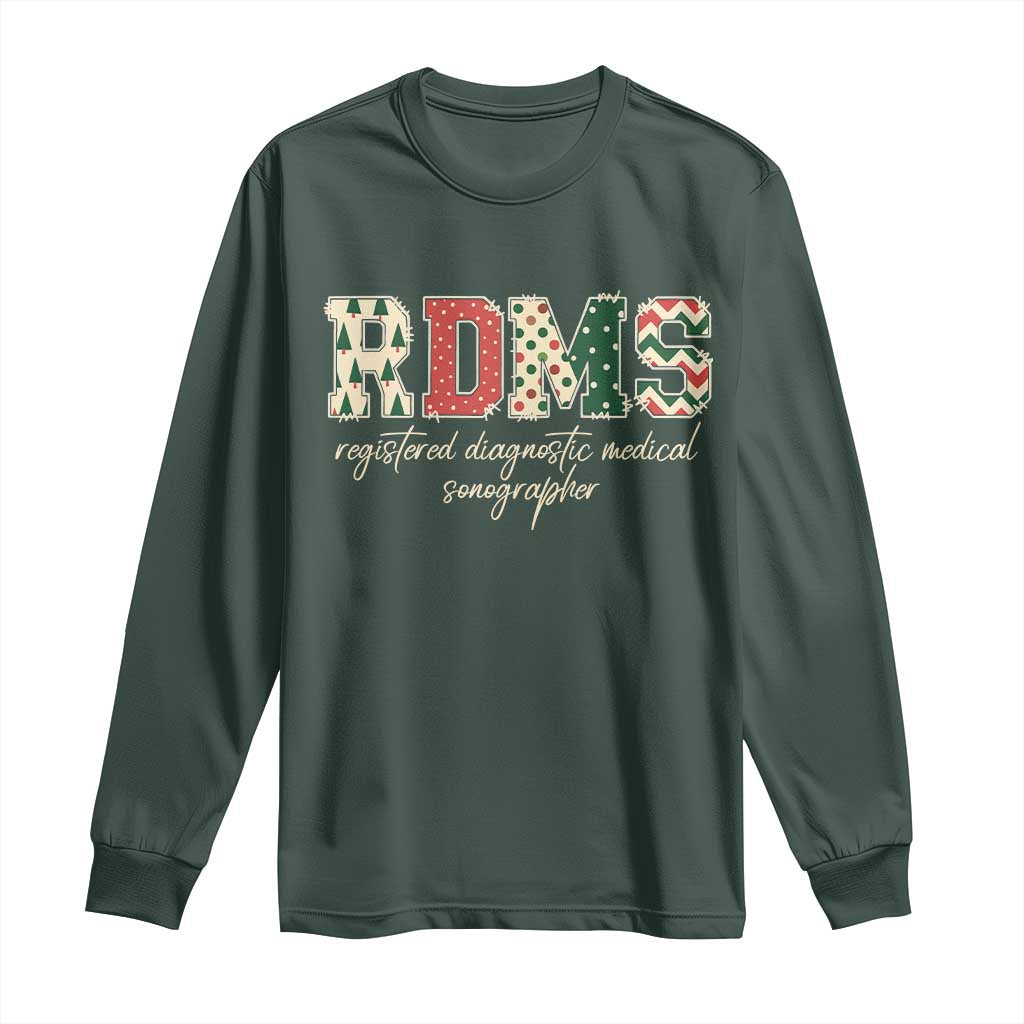 Sonographer Christmas Long Sleeve Shirt RDMS Ultrasound Tech Technologist Gift TS10 Dark Forest Green Print Your Wear